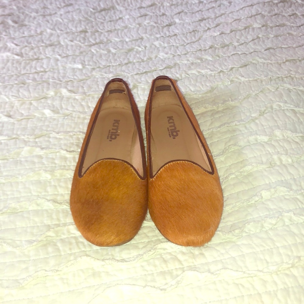 3/$40 Anthropologie KMB leather/hide hair flats
